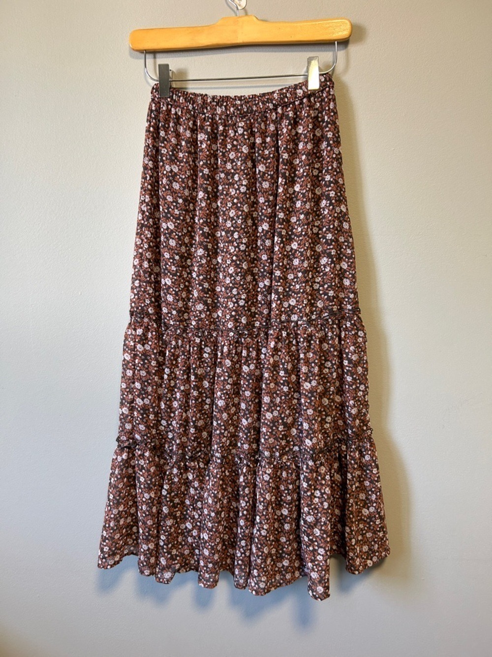Aerie Midi Skirt Floral Tiered XS - Picture 4 of 12